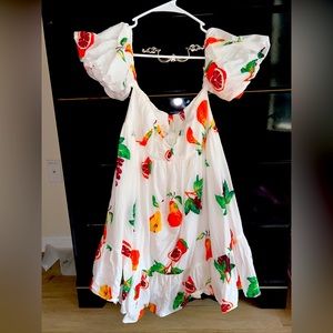 Urban outfitters white off shoulder fruit dress in xs